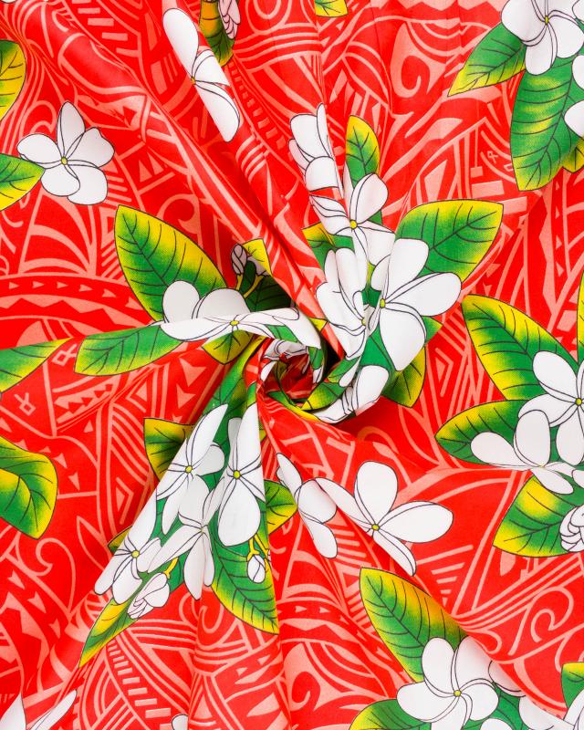 Polynesian fabric MANA Red - Tissushop